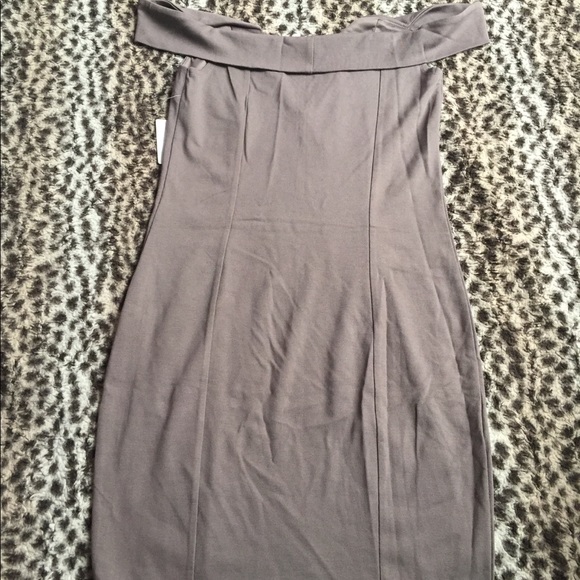 Purple Grey off the shoulder dress - Picture 2 of 3